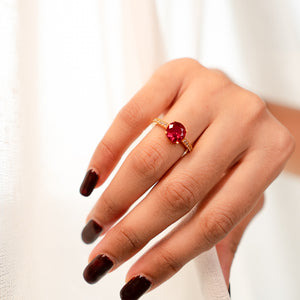 Pink Ruby Adjustable Ring